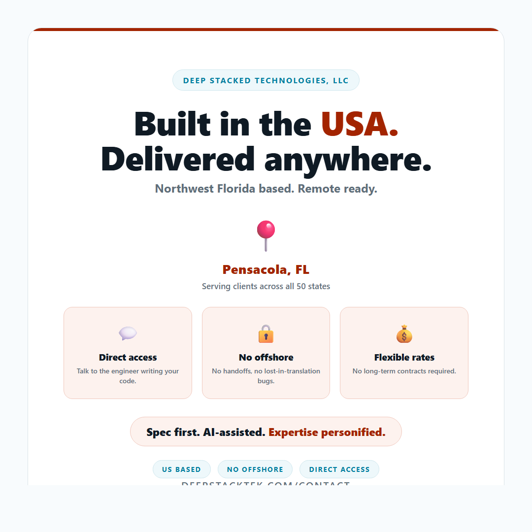 Built in the USA. Delivered anywhere.